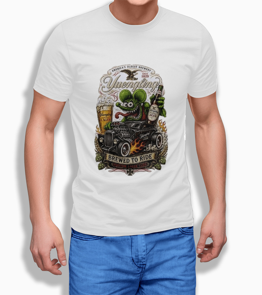 Yuengling Rat Fink Brewed To Ride Kustom Lager Club America's Oldest Brewery Since 1829 T-Shirt