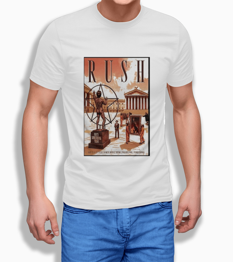 RUSH Fifty Something Tour Philadelphia Xfinity Mobile Arena Aug 21 23 2026 T-Shirt
