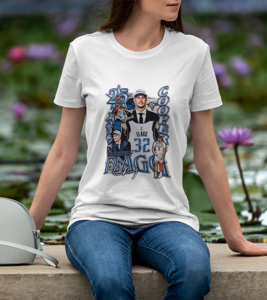 Dallas Mavericks Cooper Flagg Draft Day Selection Number 32 T-Shirt