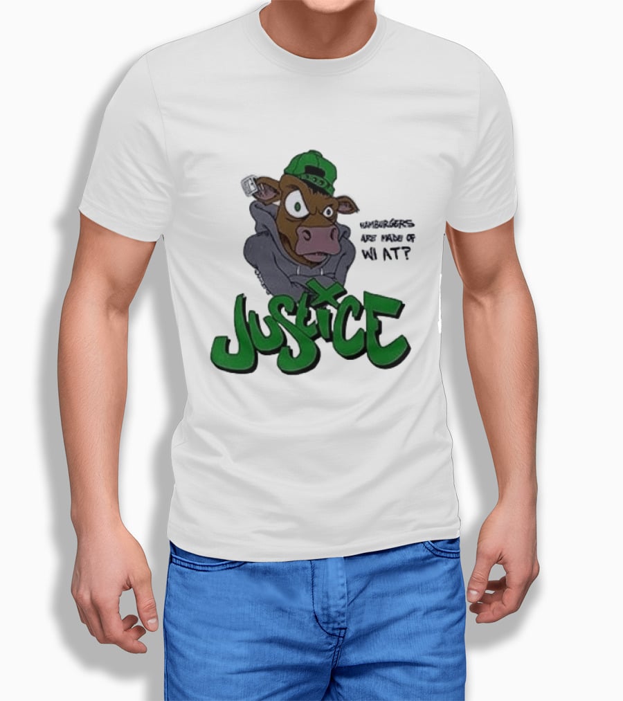Justice Hamburgers Are Made Of What Go Vegetarian Cow T-Shirt