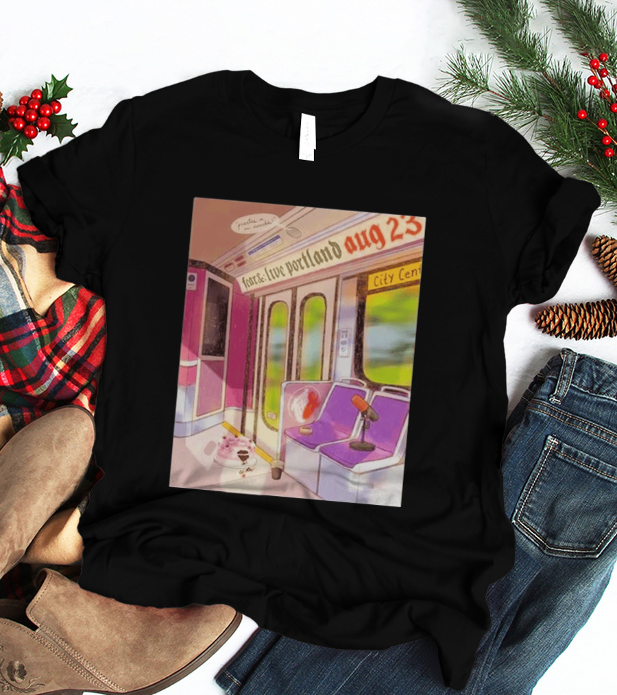 Fear& Live Portland Aug 23 Subway Scene With City Center Graffiti And Microphone T-Shirt