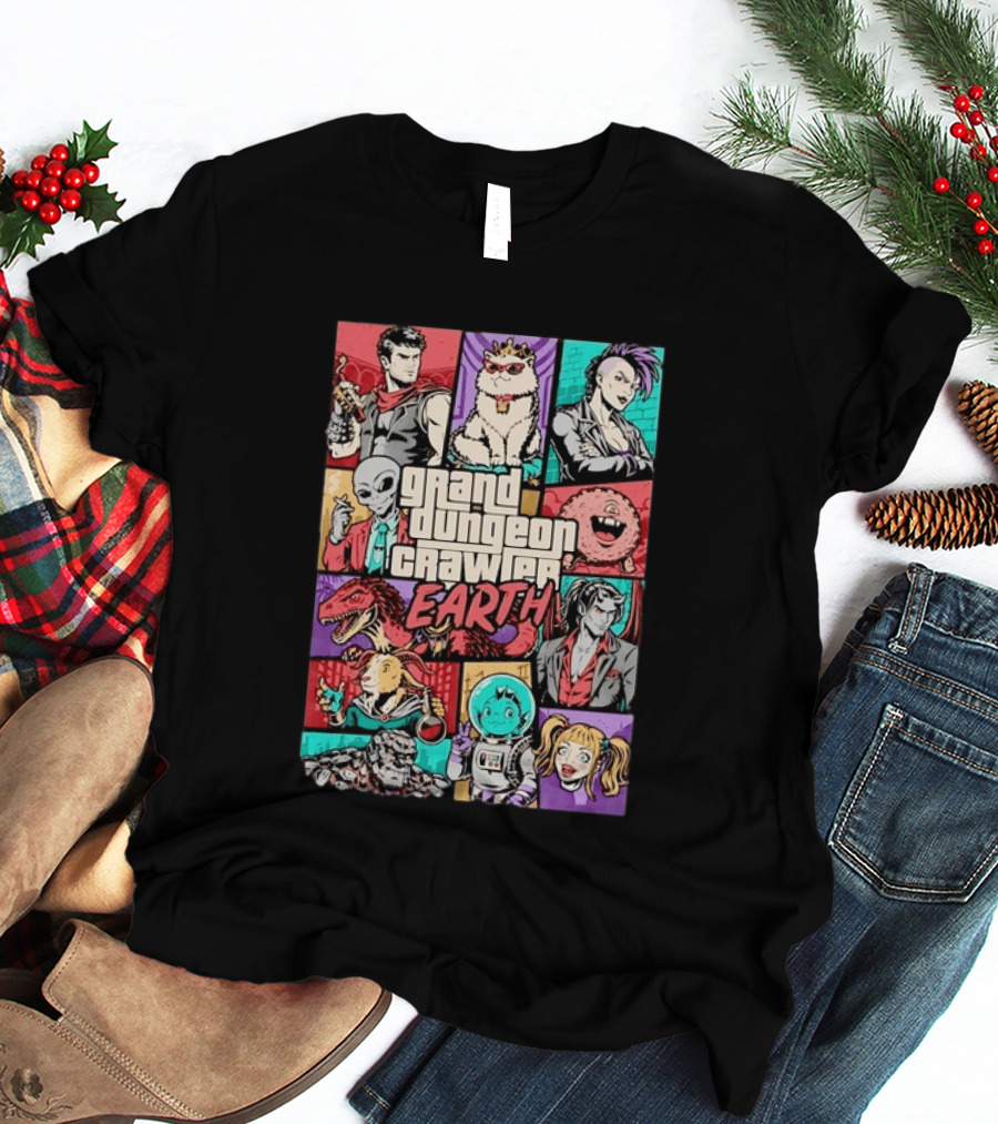 Grand Dungeon Crawler Earth Fantasy Characters Compilation T-Shirt