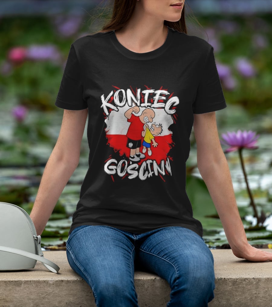 Koniec Gosciny Polish Football Cartoon Polska Flag T-Shirt