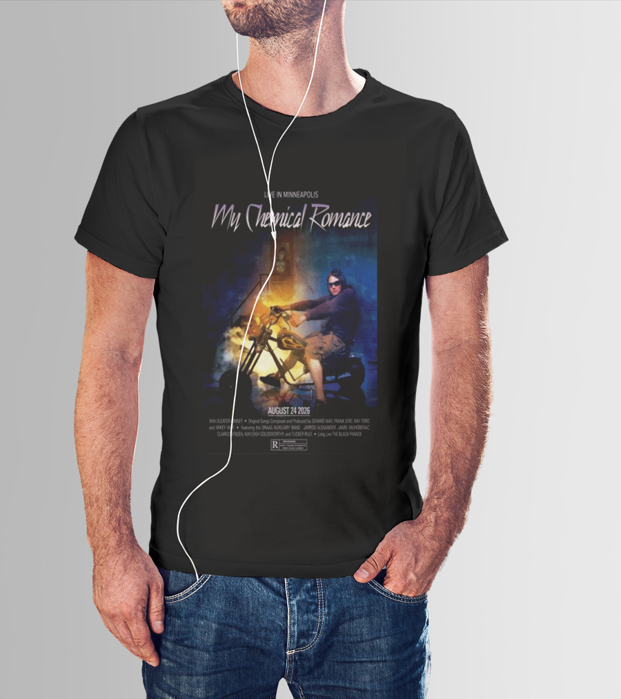 Live In Minneapolis My Chemical Romance August 24 2026 With Sleater Kinney T-Shirt