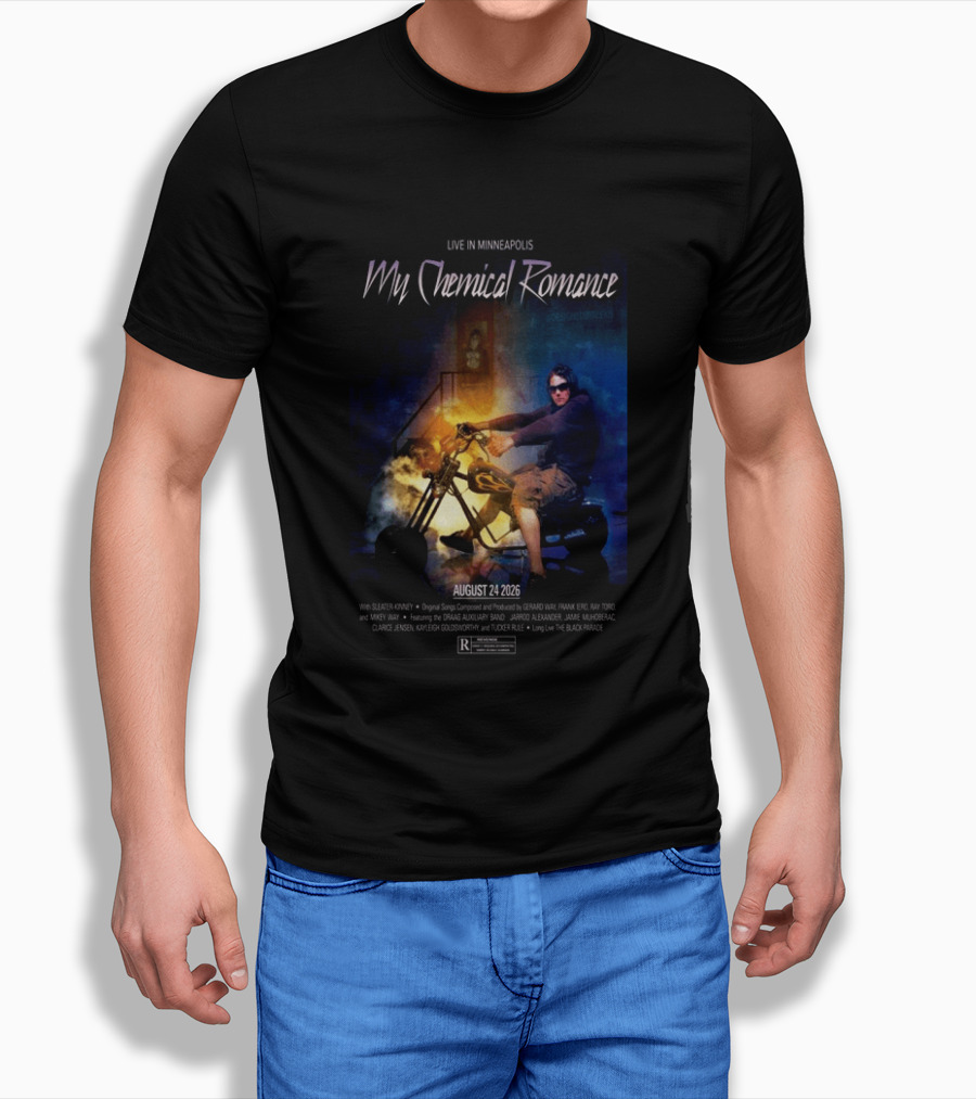 Live In Minneapolis My Chemical Romance August 24 2026 With Sleater Kinney T-Shirt
