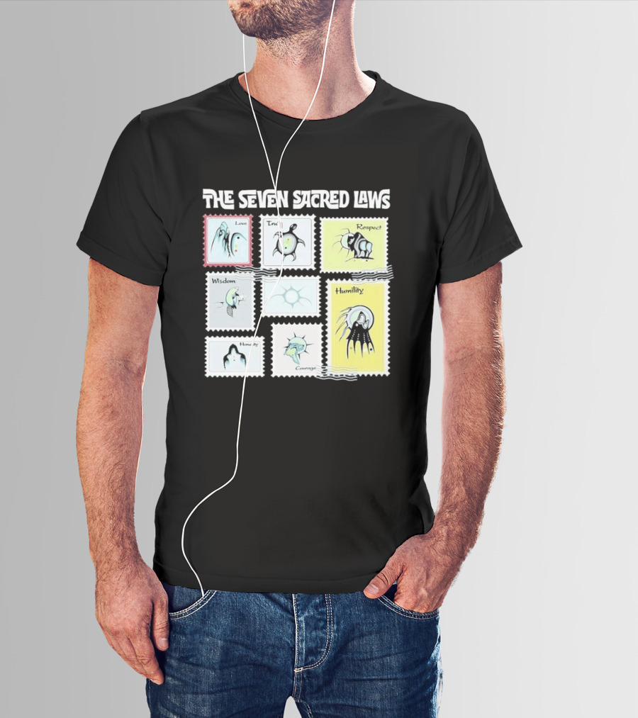 Native American The Seven Sacred Laws Love Truth Respect Wisdom Humility Honesty Courage T-Shirt