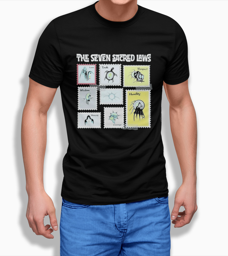 Native American The Seven Sacred Laws Love Truth Respect Wisdom Humility Honesty Courage T-Shirt