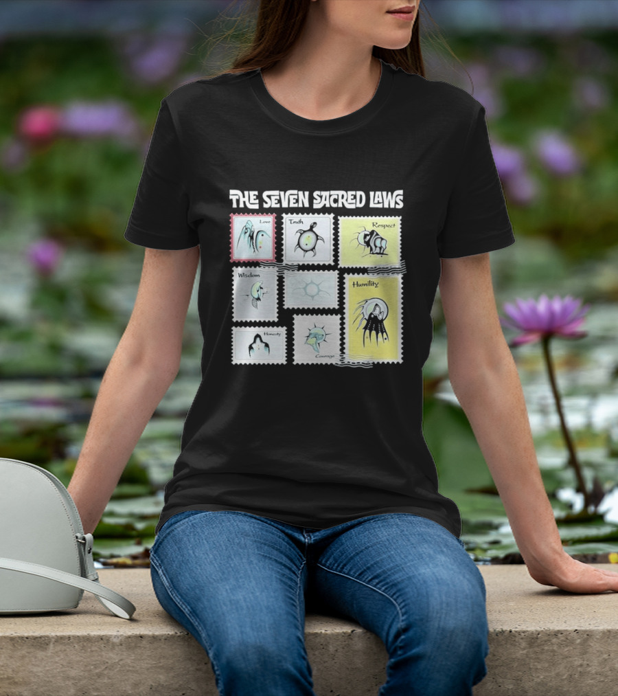 Native American The Seven Sacred Laws Love Truth Respect Wisdom Humility Honesty Courage T-Shirt