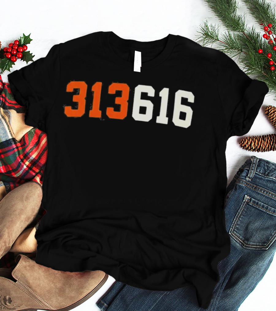 Isaac Teslaa 313 616 Retro Number T-Shirt