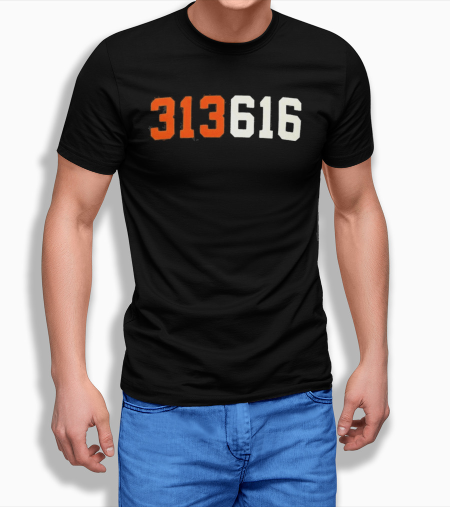 Isaac Teslaa 313 616 Retro Number T-Shirt
