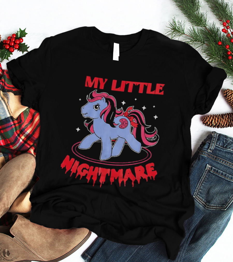 My Little Nightmare My Little Pony 80s Cartoon Dripping Red T-Shirt