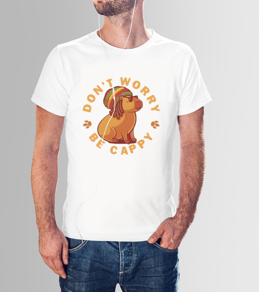 Don't Worry Be Cappy Reggae Rasta Capybara T-Shirt