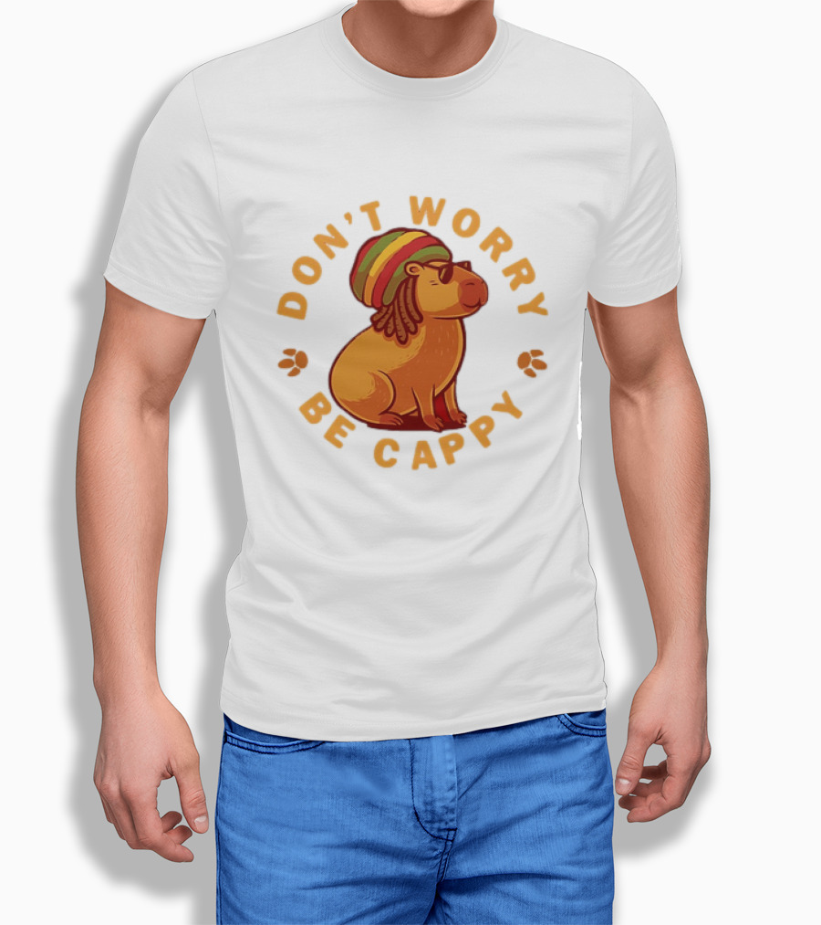 Don't Worry Be Cappy Reggae Rasta Capybara T-Shirt