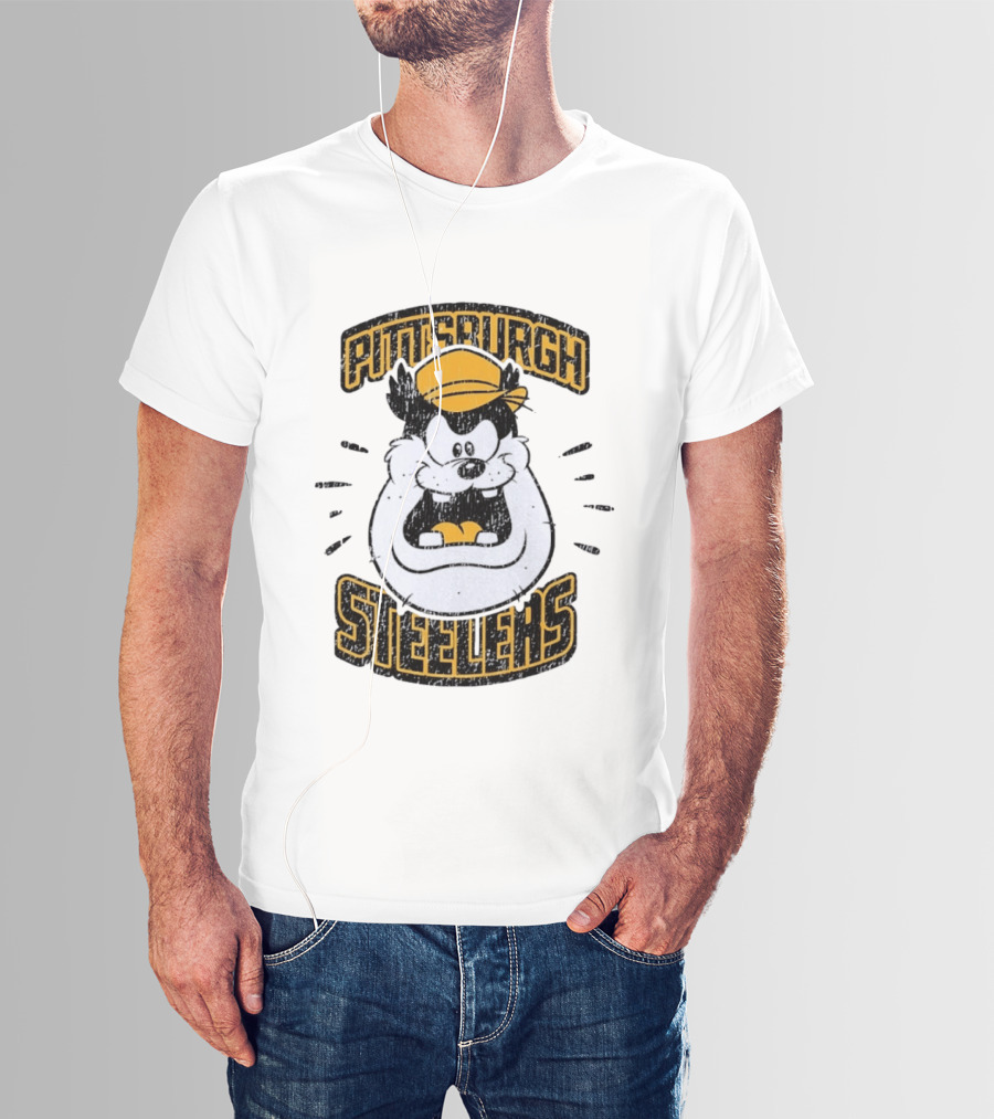 Pittsburgh Steelers Taz Distressed T-Shirt