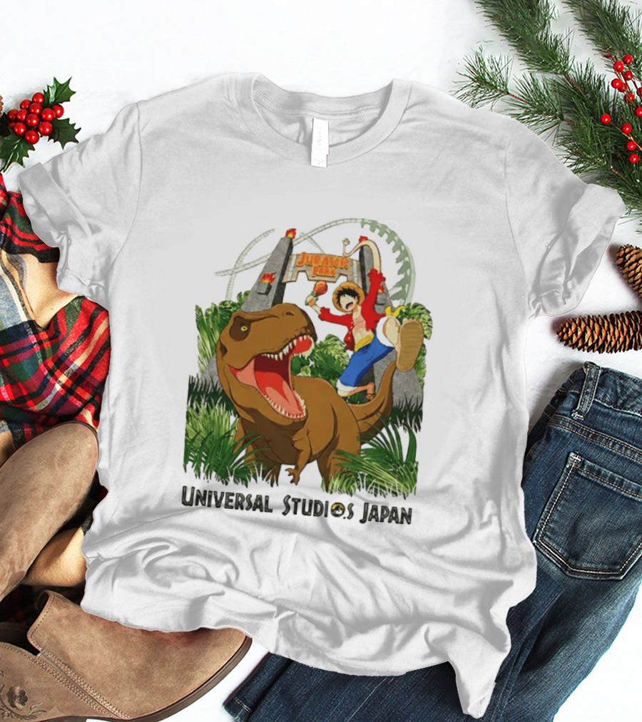 Universal Studios Japan One Piece Jurassic Park Luffy Riding Rex T-Shirt