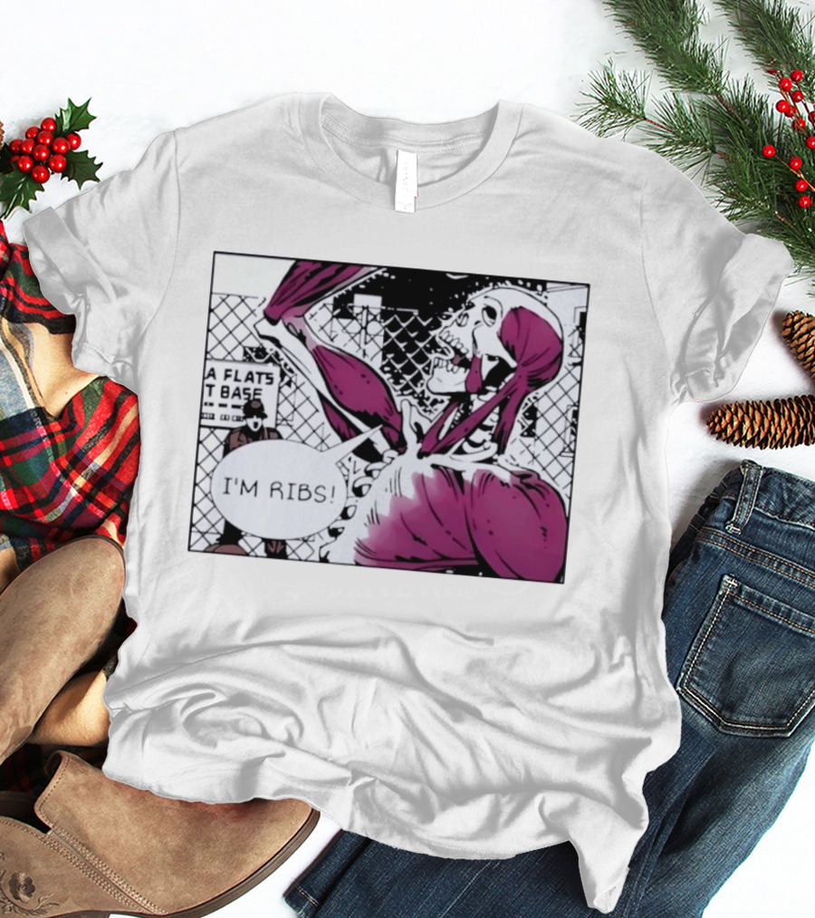 I'm Ribs Comic Panel Skeleton Pop Art Muscular Anatomy T-Shirt