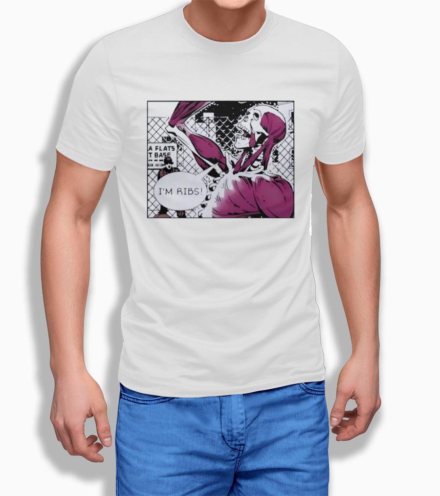 I'm Ribs Comic Panel Skeleton Pop Art Muscular Anatomy T-Shirt