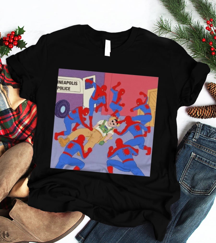 Spider Man Minneapolis Police Kicking Jake Lang T-Shirt