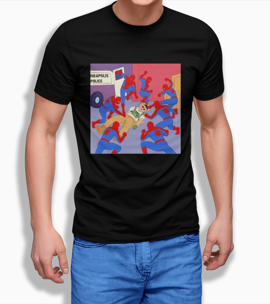 Spider Man Minneapolis Police Kicking Jake Lang T-Shirt