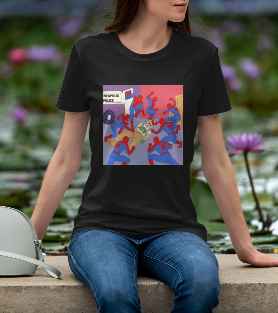 Spider Man Minneapolis Police Kicking Jake Lang T-Shirt