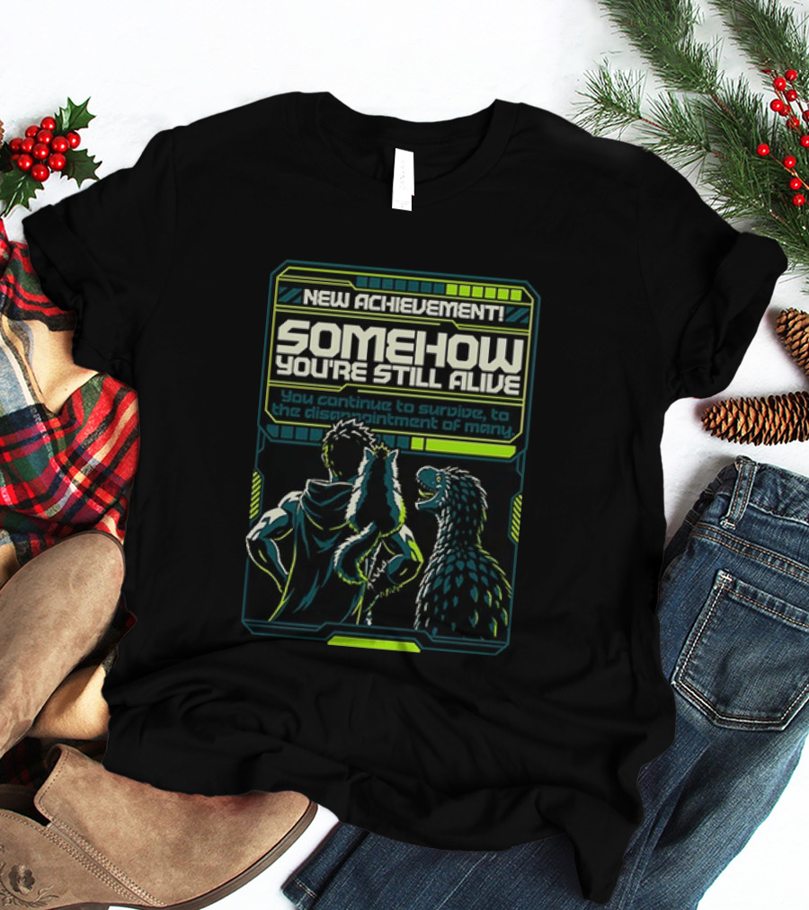 Survivor With Raptor And Fox Somehow You Are Still Alive Video Game Gamer T-Shirt