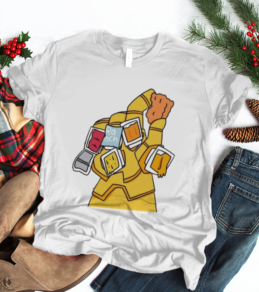 Infinity Gauntlet With Chicken Nugget And Sauce Containers Meme T-Shirt