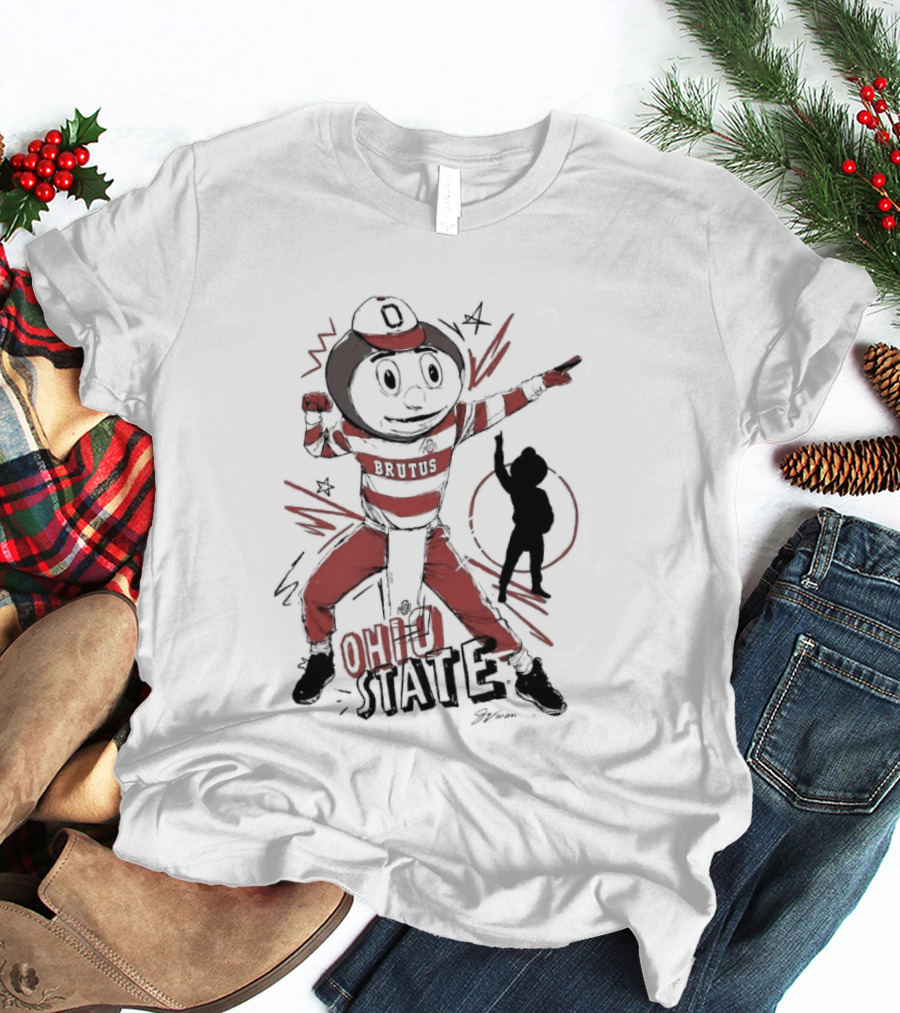 Ohio State Brutus Buckeye Flexing T-Shirt
