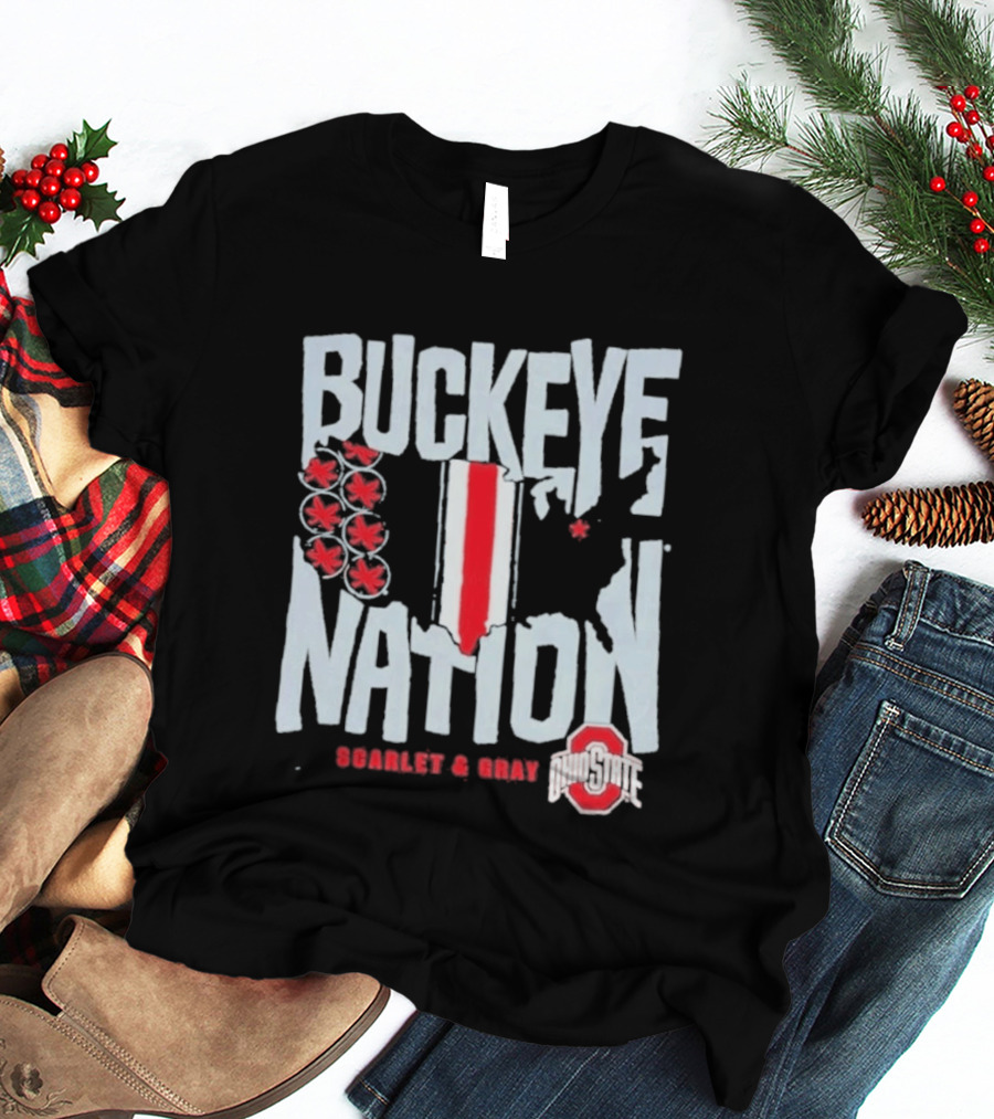 Buckeye Nation Scarlet & Gray Ohio State T-Shirt