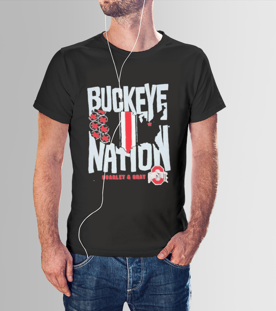 Buckeye Nation Scarlet & Gray Ohio State T-Shirt