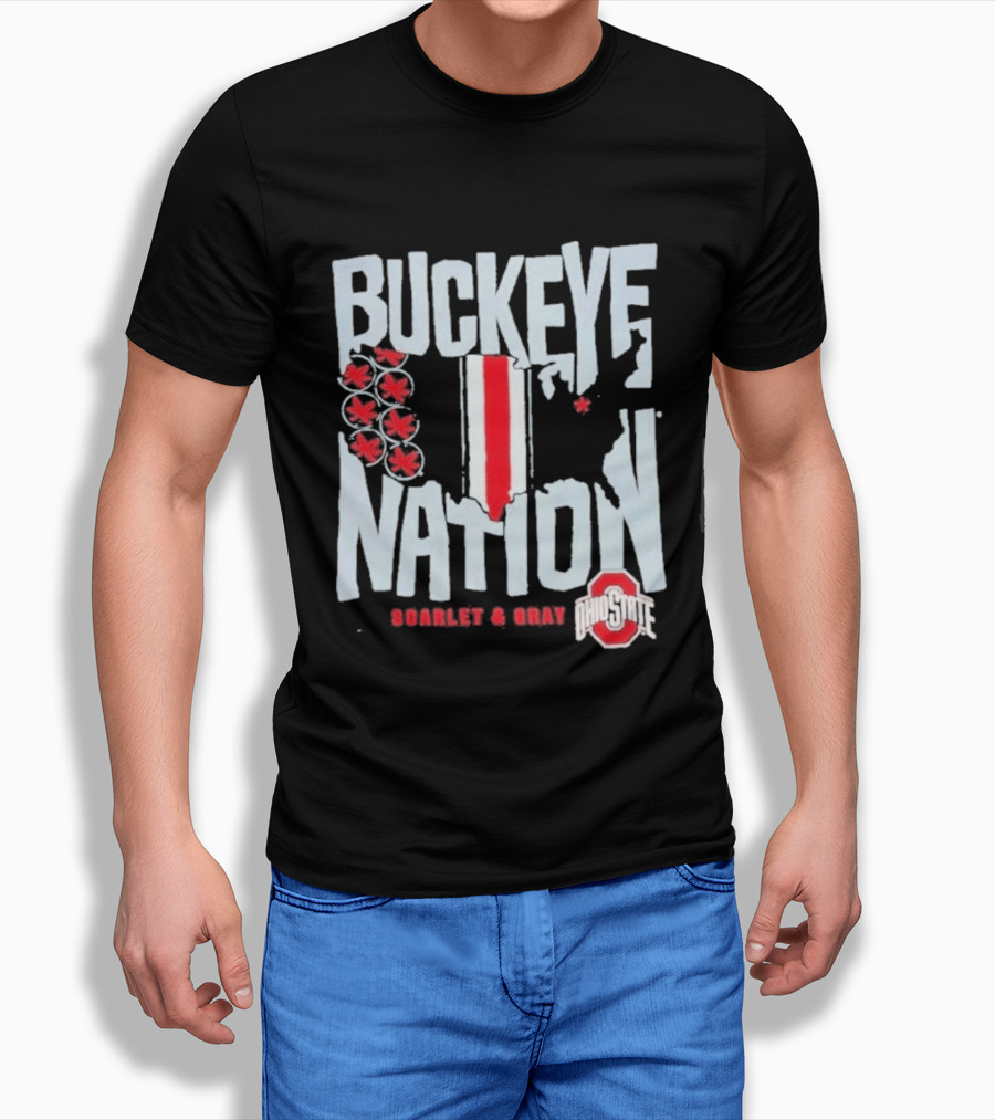 Buckeye Nation Scarlet & Gray Ohio State T-Shirt