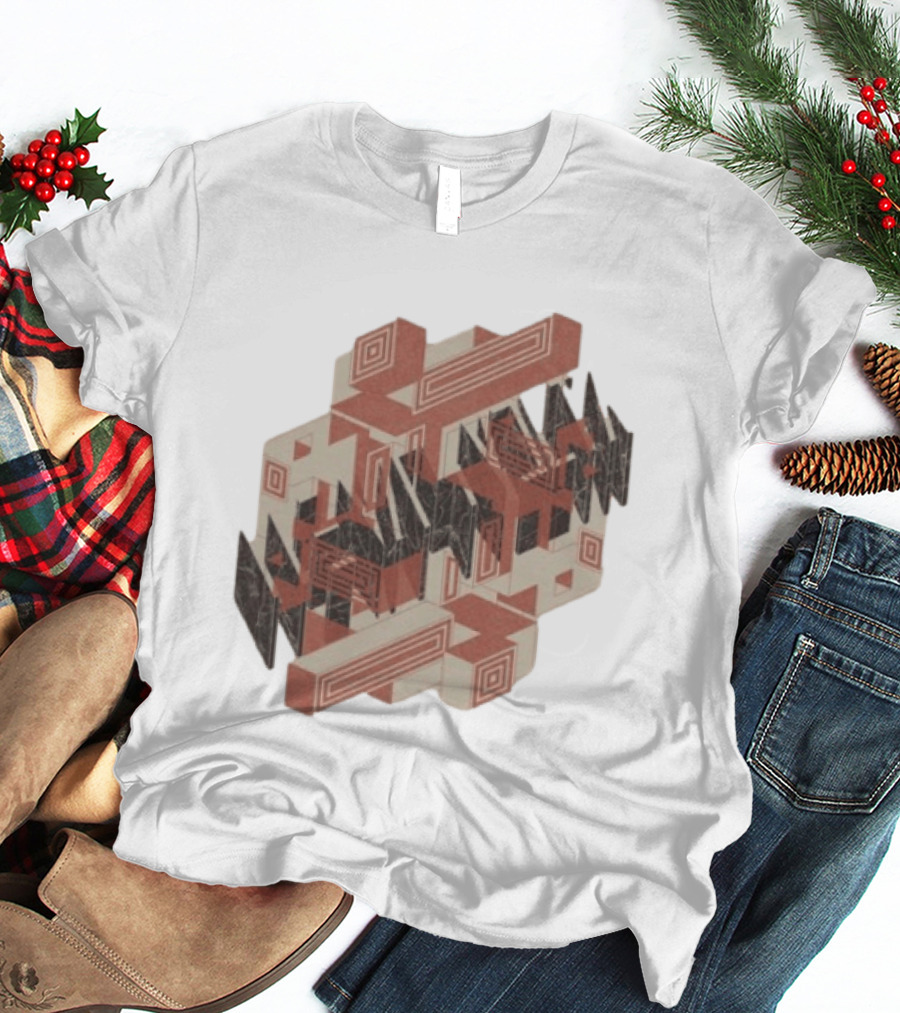 The Mars Volta Store Blocks Tan Geometric Optical Illusion T-Shirt