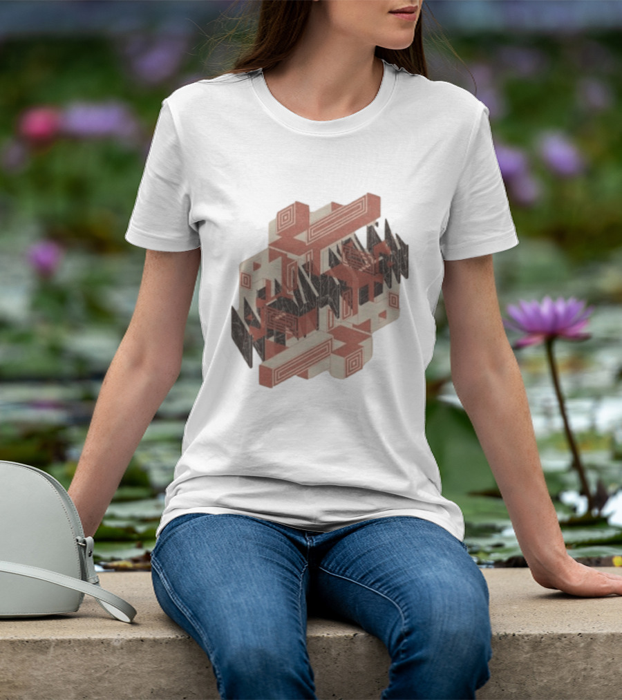 The Mars Volta Store Blocks Tan Geometric Optical Illusion T-Shirt