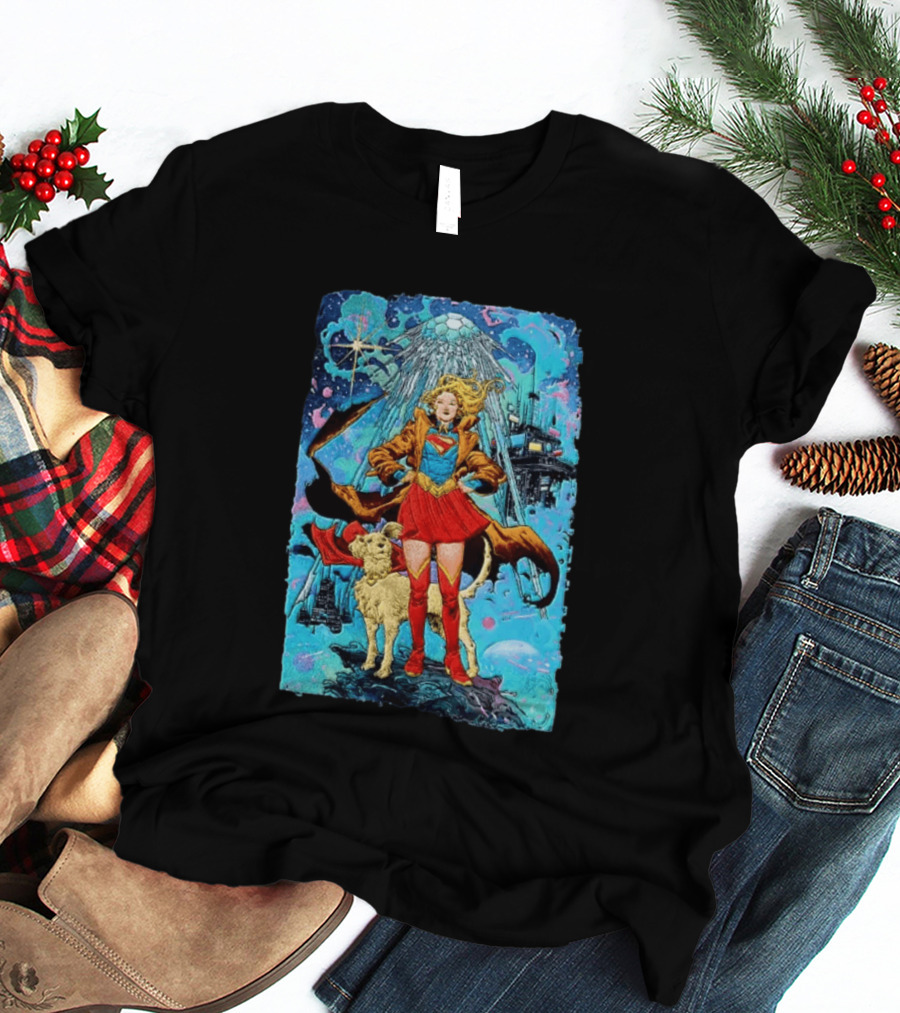 Supergirl And Krypto DC Comics Sci Fi City Adventure T-Shirt