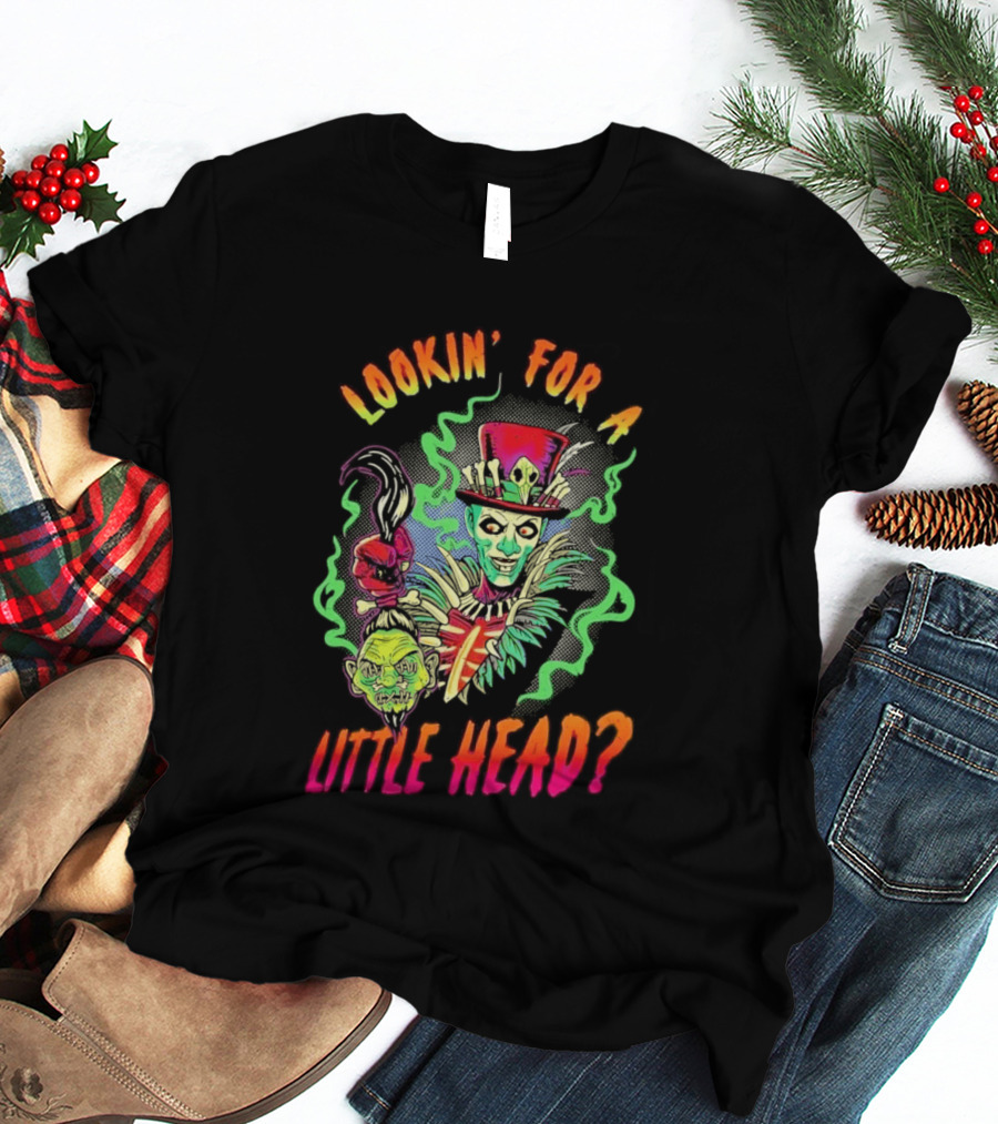 Lookin' For A Little Head Voodoo Witch With Top Hat And Skull Motif T-Shirt