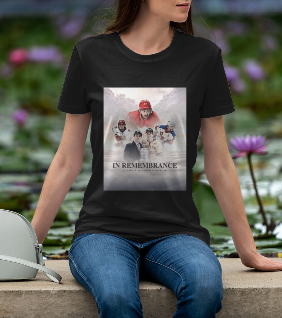 In Remembrance Johnny & Matthew Gaudreau Hockey Tribute With Boston And USA Jerseys T-Shirt