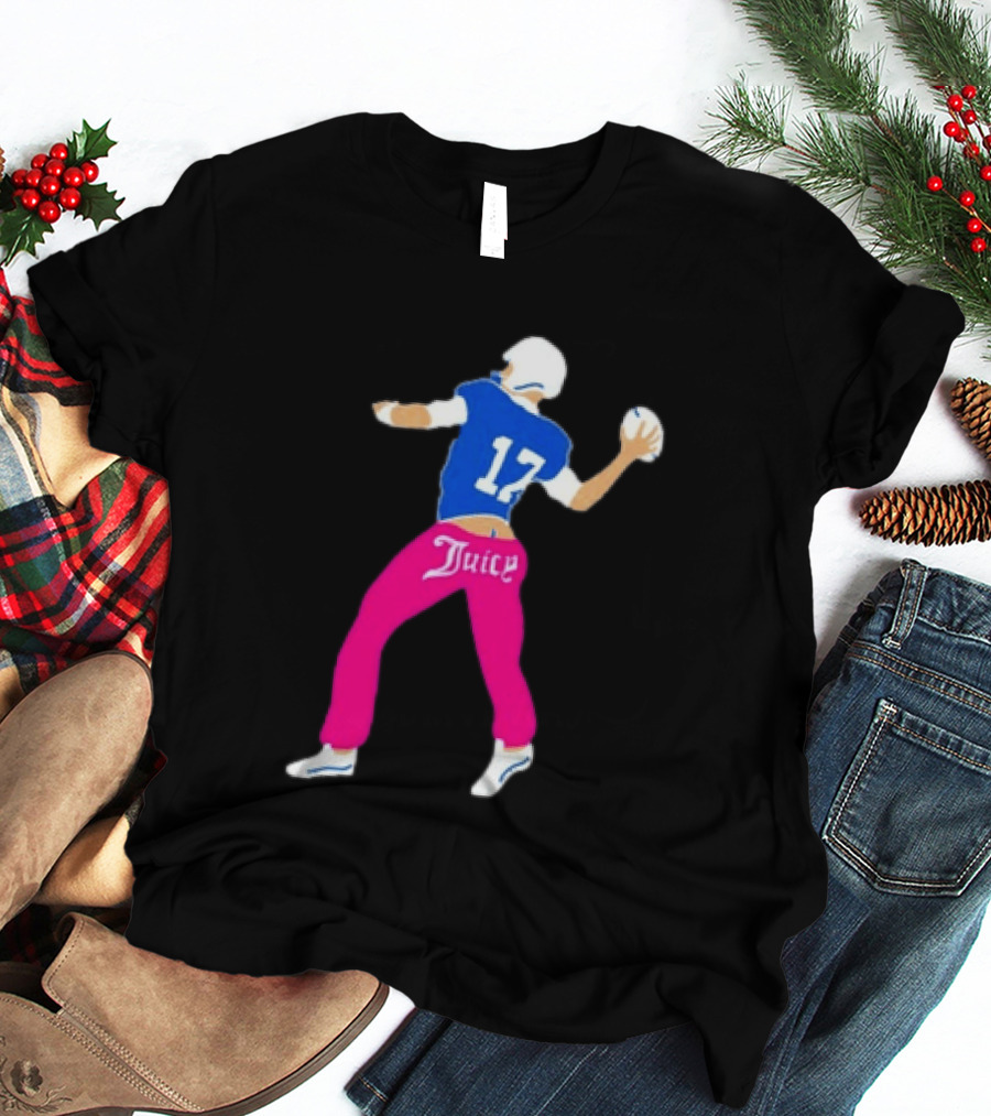 Josh Allen 17 Juicy Football Player Buffalo Bills Fans Retro Series T-Shirt