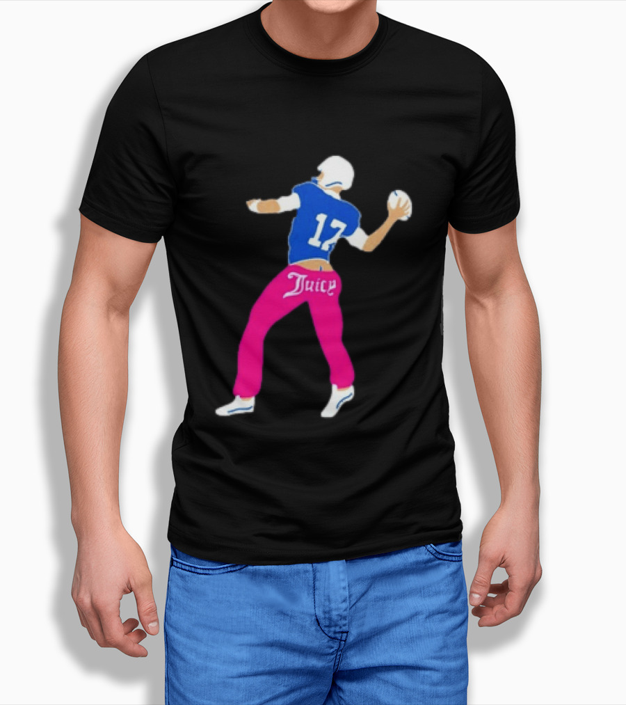 Josh Allen 17 Juicy Football Player Buffalo Bills Fans Retro Series T-Shirt