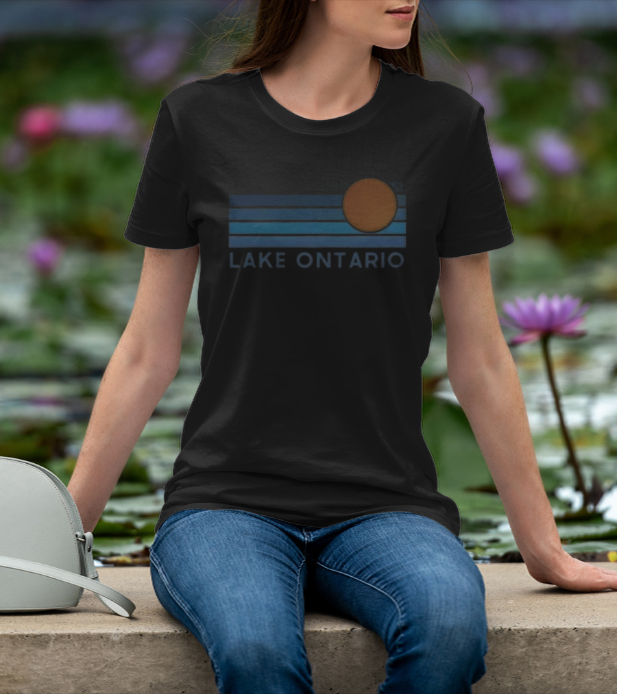 Lake Ontario Sunset Over Great Lakes Horizon T-Shirt