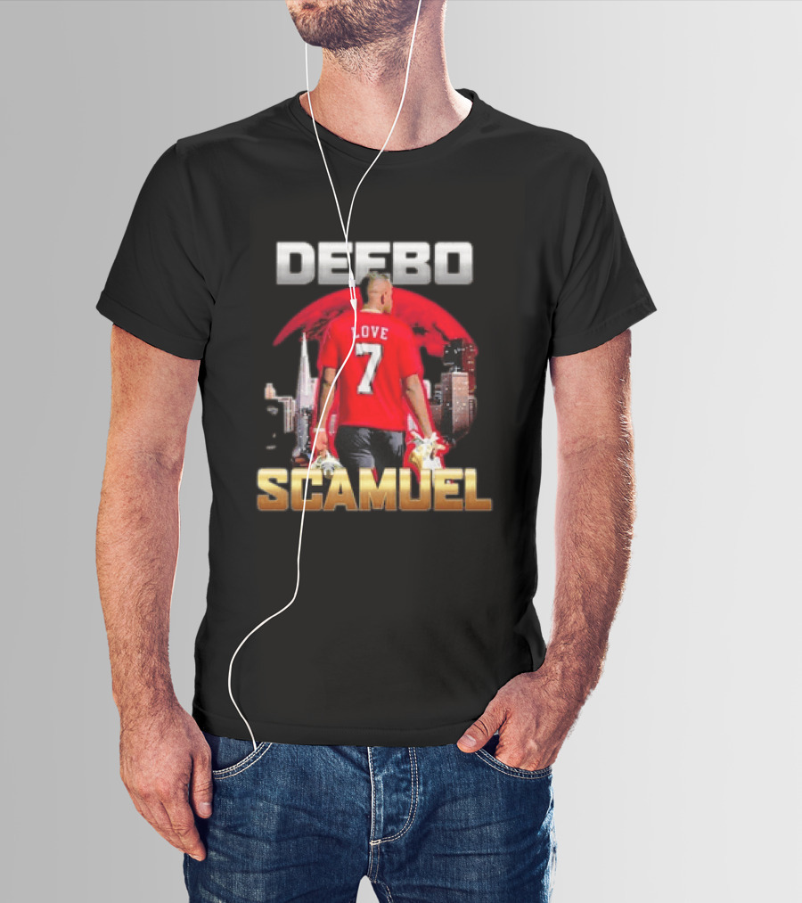 Deebo Scamuel Love 7 San Francisco 49ers Backdrop T-Shirt