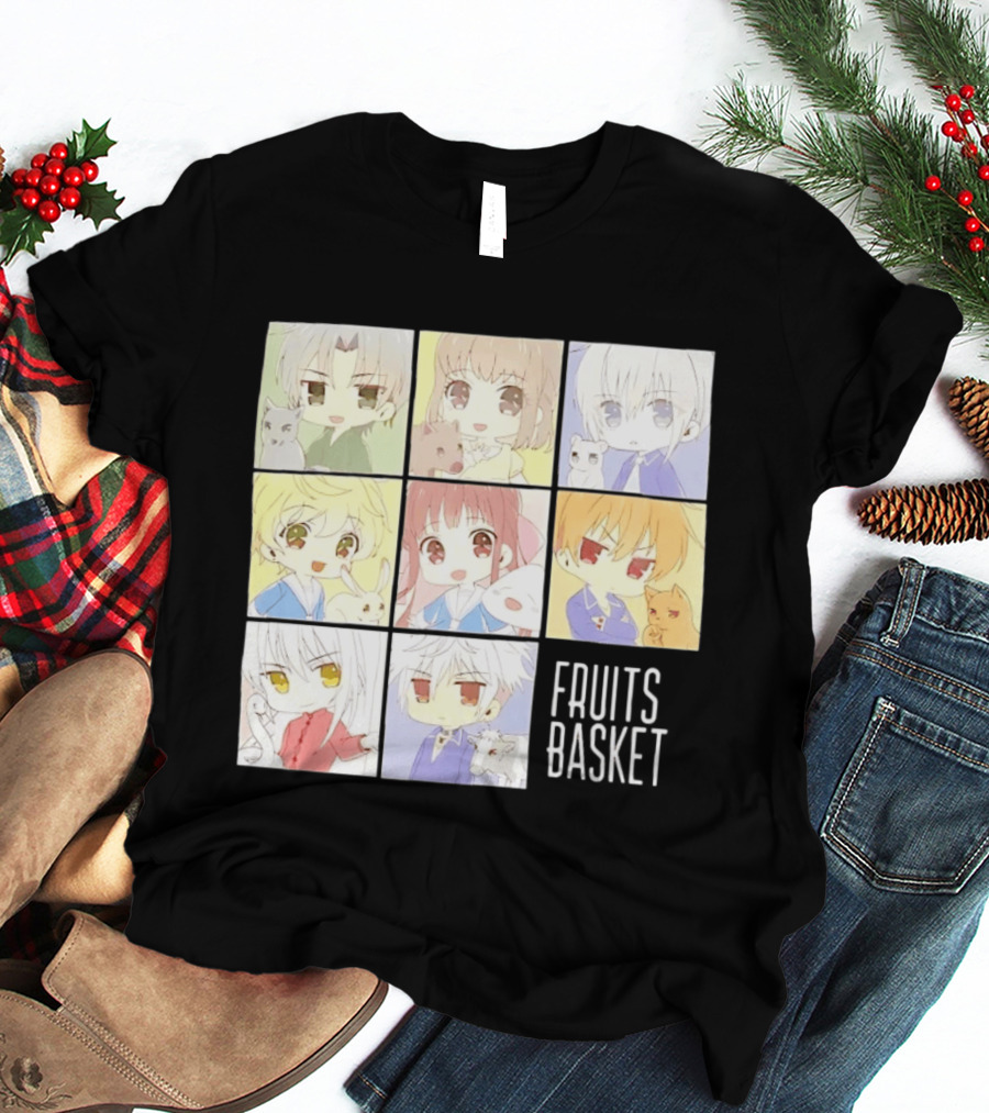 Fruits Basket Chibi Characters Grid With Cute Kawaii Anime T-Shirt