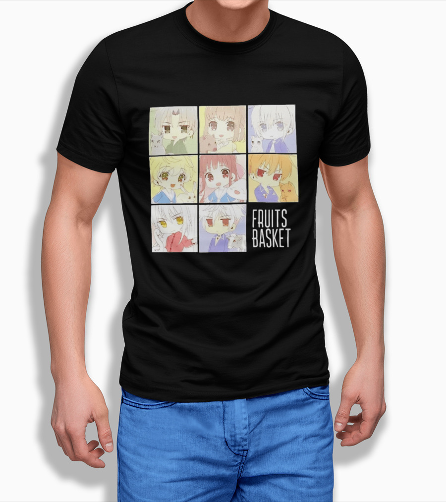 Fruits Basket Chibi Characters Grid With Cute Kawaii Anime T-Shirt