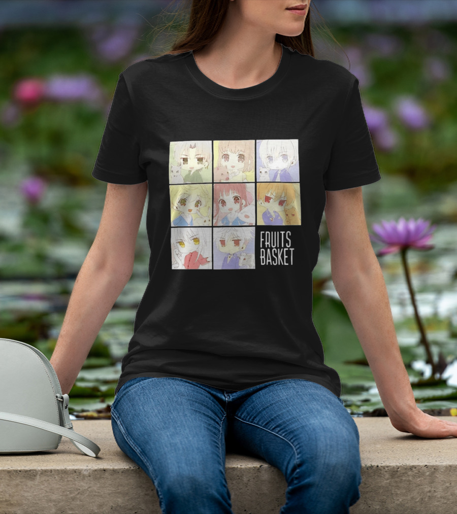 Fruits Basket Chibi Characters Grid With Cute Kawaii Anime T-Shirt