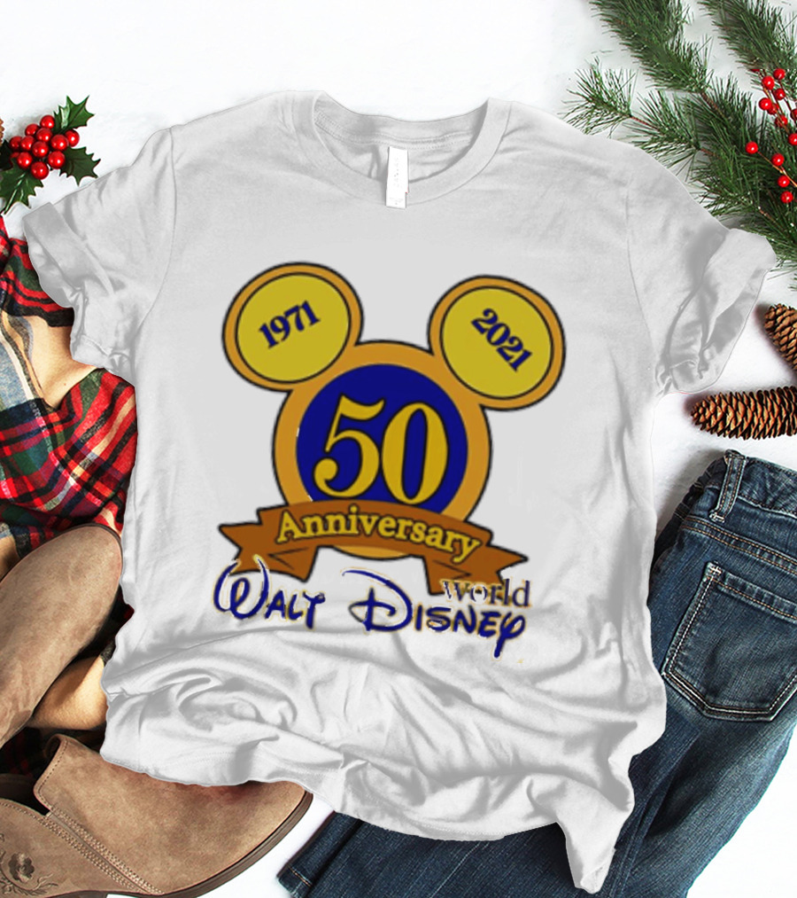 1971 2021 50th Anniversary Walt Disney World Mickey Ears Celebration T-Shirt