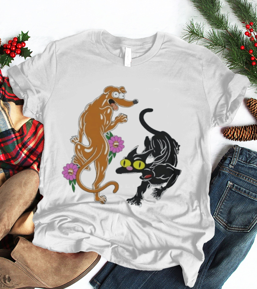 Buff Santa's Little Helper Snowball Ned Flanders Flowers T-Shirt