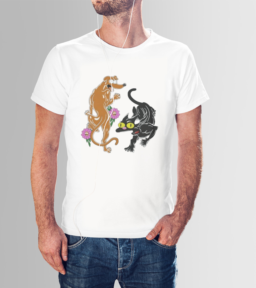 Buff Santa's Little Helper Snowball Ned Flanders Flowers T-Shirt