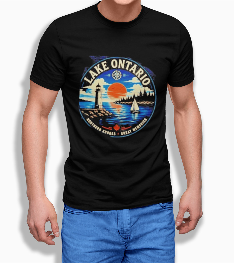 Lake Ontario Lighthouse Sunset Northern Shores Great Memories T-Shirt