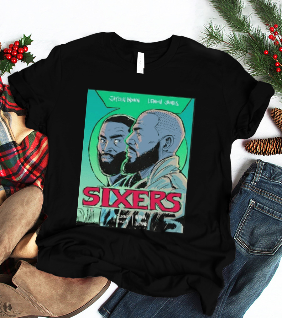 Jaylen Brown Lebron James Sixers NBA Lanterns T-Shirt