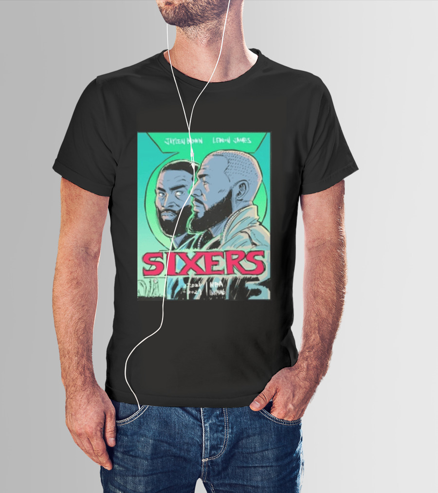 Jaylen Brown Lebron James Sixers NBA Lanterns T-Shirt