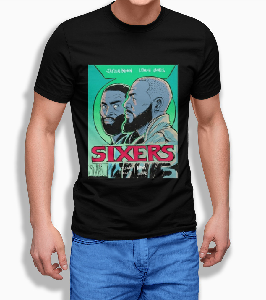 Jaylen Brown Lebron James Sixers NBA Lanterns T-Shirt