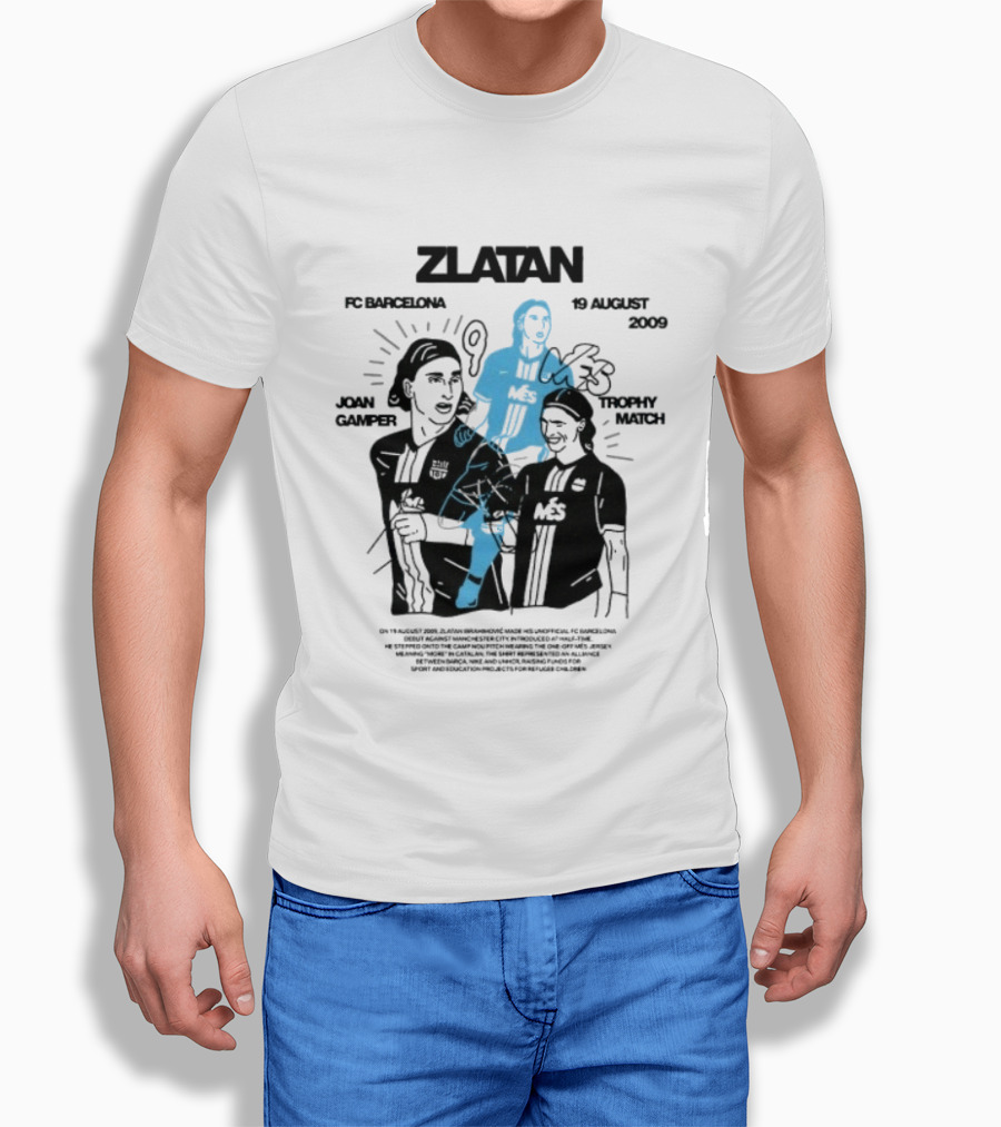 Zlatan Ibrahimović FC Barcelona 19 August 2009 Joan Gamper Trophy Més Match T-Shirt